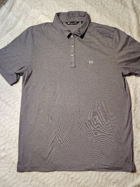 Travis Mathew Men's Gray Polo with Subtle Texture